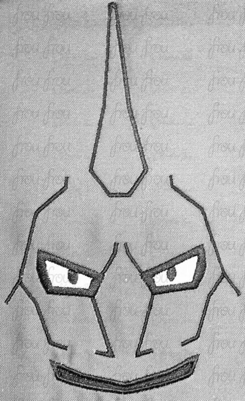 Onyx Poke Man Just Face Machine Applique and filled Embroidery Design 2&quot;-16&quot;