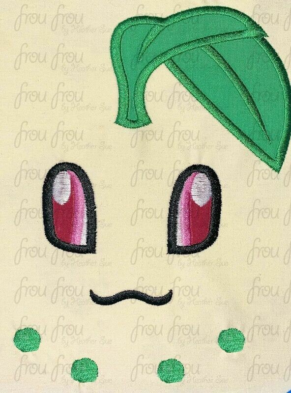 Chikita Poke Man Just Face Machine Applique and filled Embroidery Design 2&quot;-16&quot;