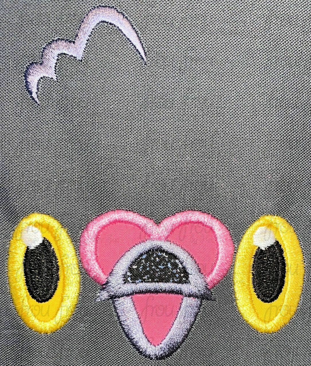 Pigeon Poke Man Just Face Machine Applique and filled Embroidery Design 2"-16"