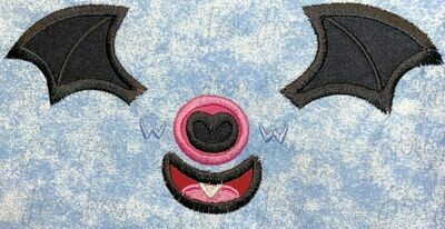 Wombat Poke Man Just Face Machine Applique and filled Embroidery Design 2"-16"