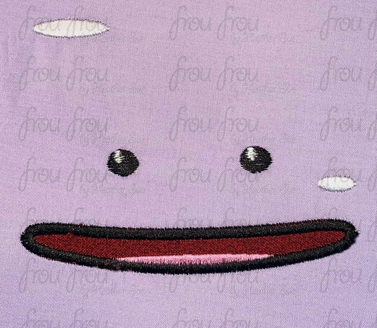 Diddo Poke Man Just Face Machine Applique and filled Embroidery Design 2"-16"