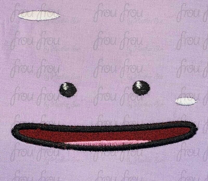 Diddo Poke Man Just Face Machine Applique and filled Embroidery Design 2&quot;-16&quot;