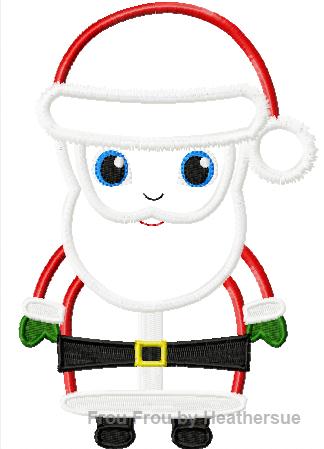 Santa Claus Cutie Christmas Machine Applique Embroidery Design, multiple sizes, including 4 inch