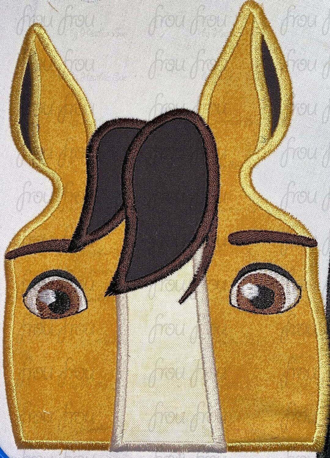 Spirited Horse Peeker Machine Applique and Filled Embroidery Design, Multiple Sizes, including 2&quot;-16&quot;