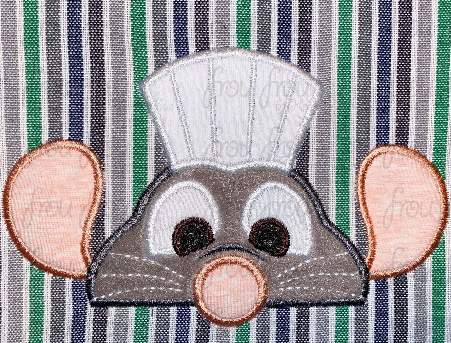 Rem Rat A Tooey Peeker Machine Applique and Filled Embroidery Design, Multiple Sizes, including 2&quot;-16&quot;
