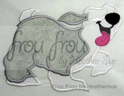 Sheep Dog Mermaid Machine Applique and Filled Embroidery Design, Multiple Sizes 2"-16"