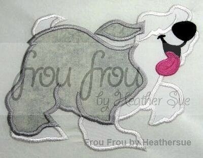Sheep Dog Mermaid Machine Applique and Filled Embroidery Design, Multiple Sizes 2