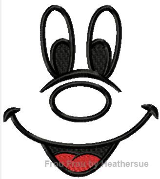 Mister Mouse Just Face Machine Applique Embroidery Design, Multiple Sizes, INCLUDING 4 INCH