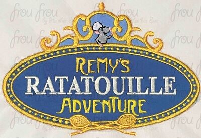 Rem Rat A Tooey Adventure Ride ECPOT Machine Applique Embroidery Design, Multiple Sizes including 4