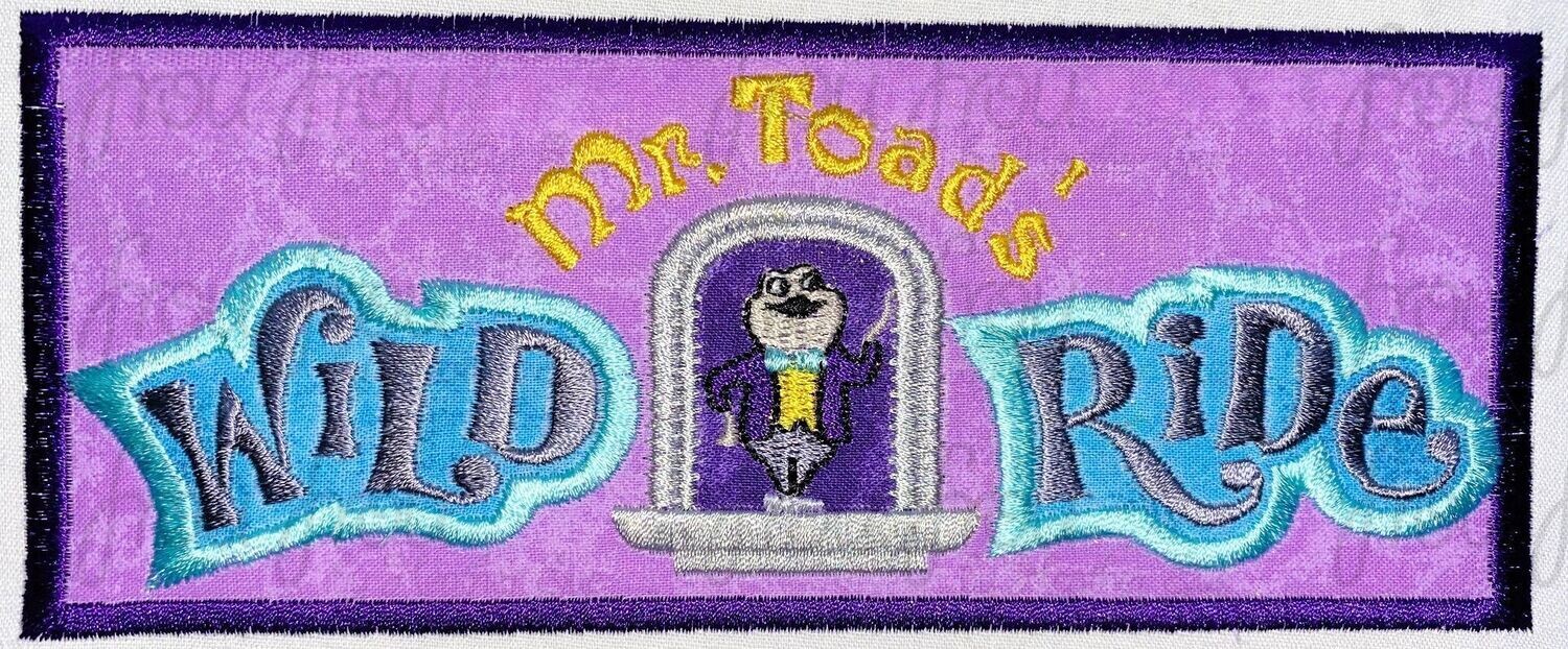 Mister Toad's Extinct Ride TWO Versions- with and without frame Machine Applique Embroidery Design, 3