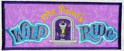 Mister Toad's Extinct Ride TWO Versions- with and without frame Machine Applique Embroidery Design, 3"-16"