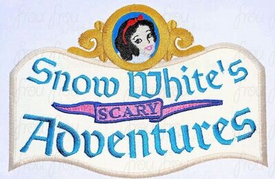 Snowy White's Extinct Adventures Ride Machine Applique Embroidery Design, 3"-16"