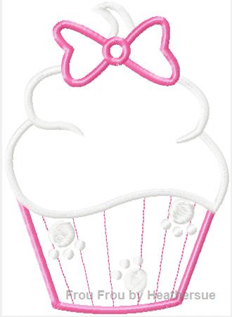 Mary Cat Cupcake Machine Applique Embroidery Design, Multiple sizes including 4 inch