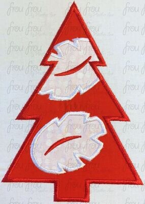 Lila Hawaiian Christmas Tree Machine Applique Embroidery Design, Multiple Sizes 3"-16"