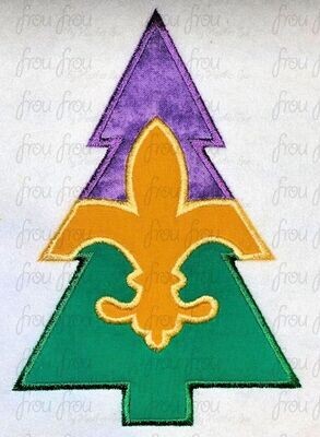New Orleans Christmas Tree Tina Frog Princess Machine Applique Embroidery Design, Multiple Sizes 3
