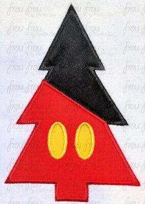 Mister Mouse Christmas Tree Machine Applique Embroidery Design, Multiple Sizes 3"-16"