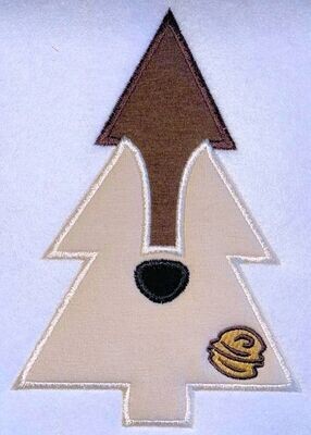 Chep Chipmunk Christmas Tree Machine Applique Embroidery Design, Multiple Sizes 3