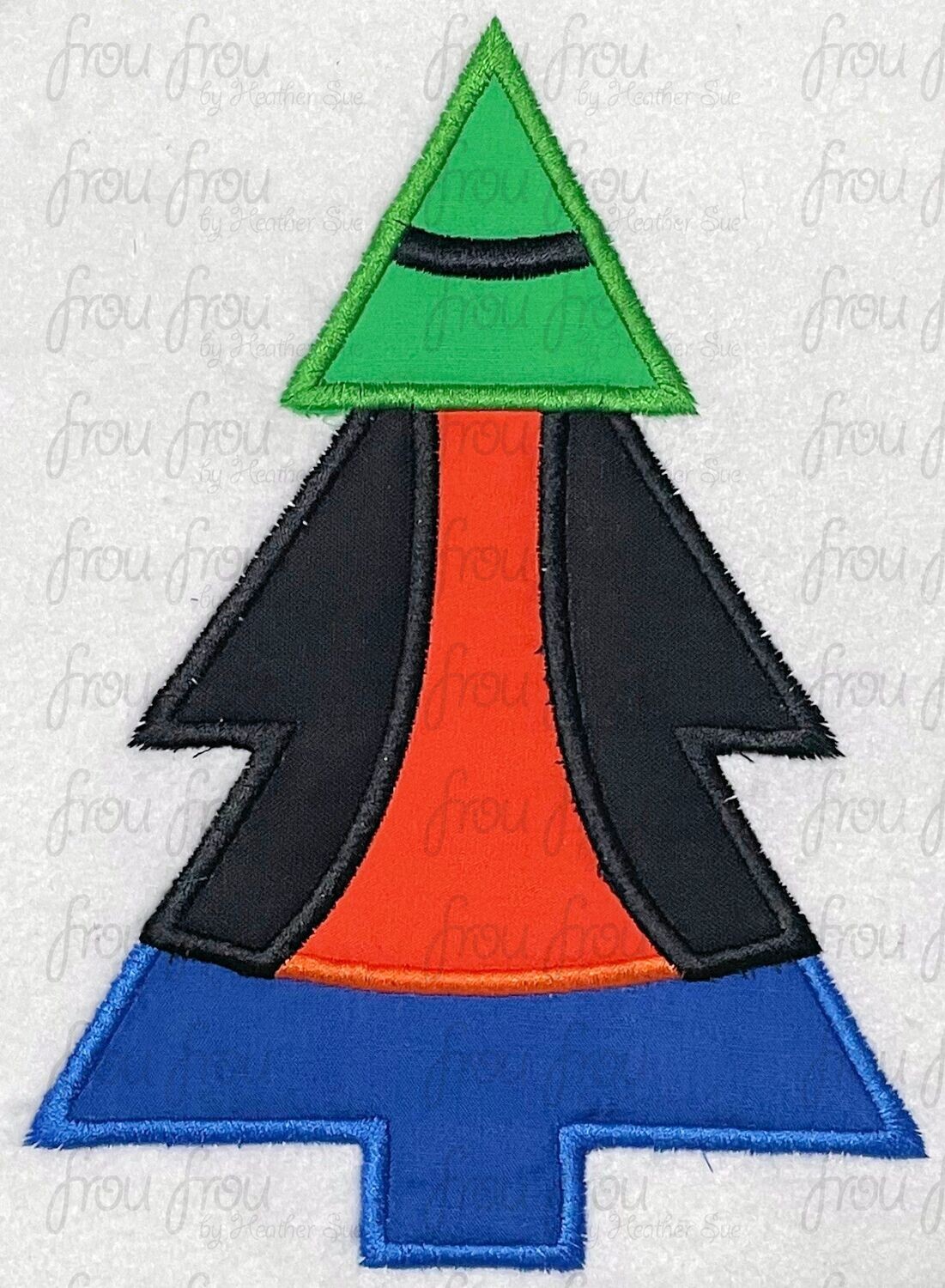 Guufy Christmas Tree Machine Applique Embroidery Design, Multiple Sizes 3"-16"