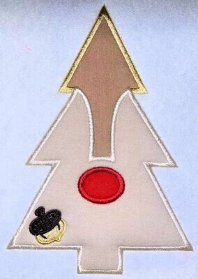 Dole Chipmunk Christmas Tree Machine Applique Embroidery Design, Multiple Sizes 3"-16"