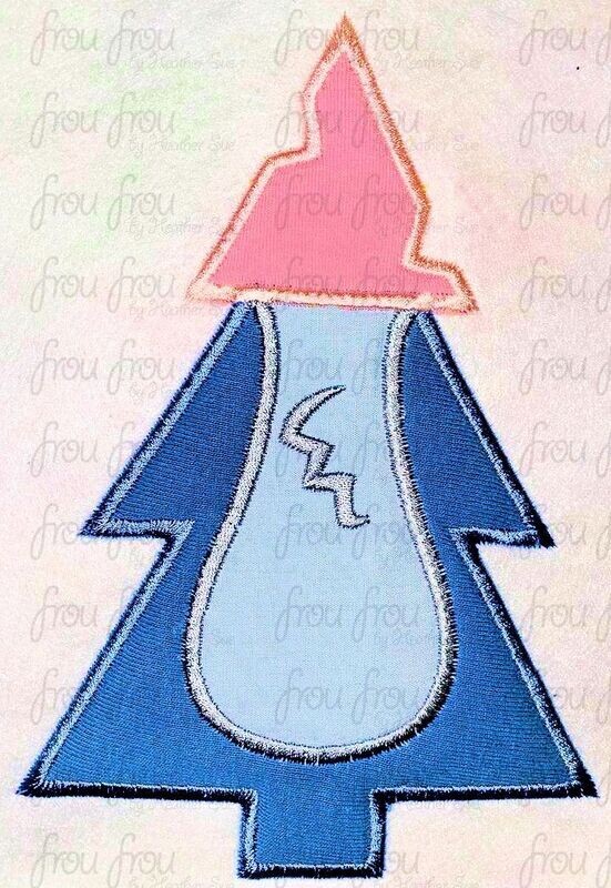 Lila's Alien Christmas Tree Machine Applique Embroidery Design, Multiple Sizes 2"-16"