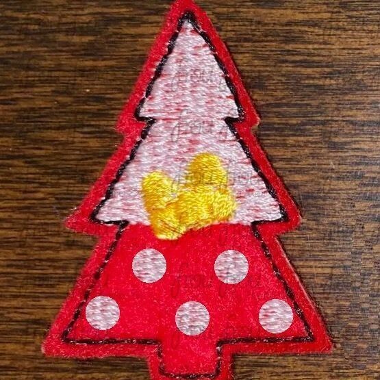 Clippie Miss Mouse Christmas Tree Machine Embroidery In The Hoop Project 1.5, 2, 3, and 4 inch and SORTED 2"