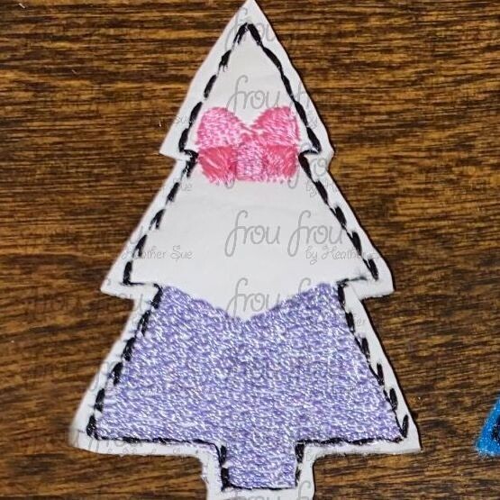 Clippie Dasey Duck Christmas Tree Machine Embroidery In The Hoop Project 1.5, 2, 3, and 4 inch and SORTED 2"