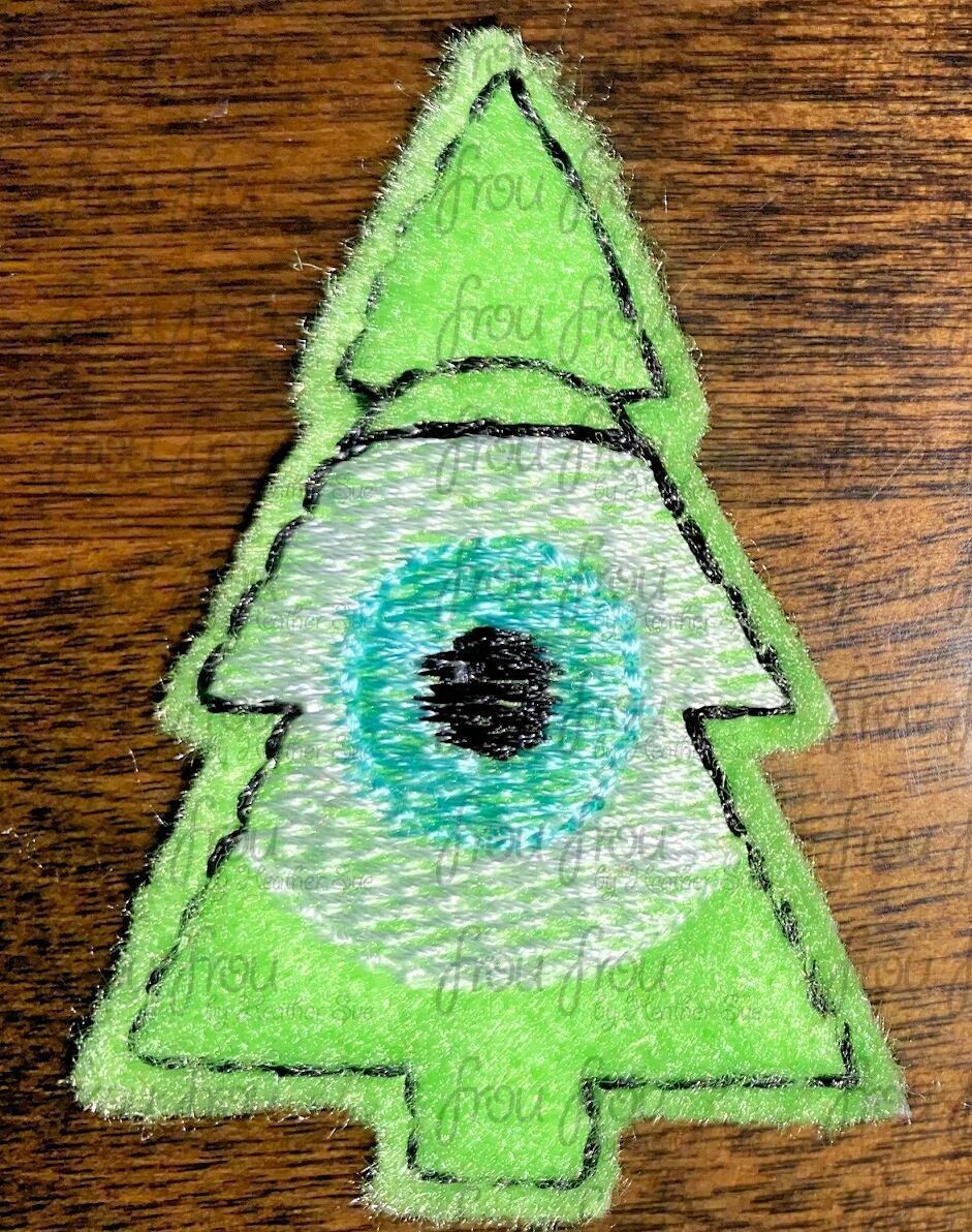 Clippie Michael Monster Christmas Tree Machine Embroidery In The Hoop Project 1.5, 2, 3, and 4 inch and SORTED 2