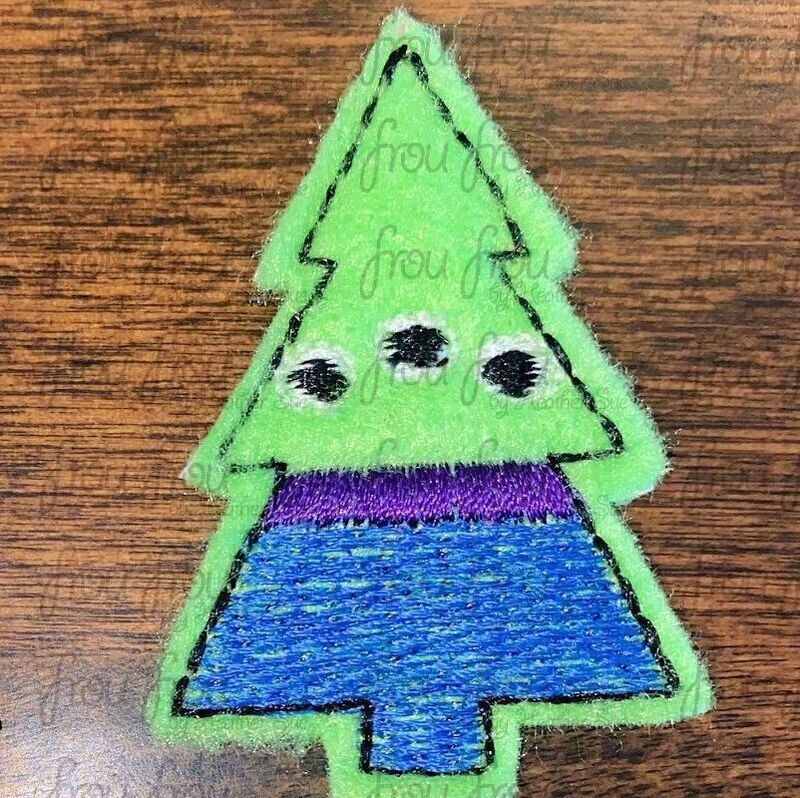 Clippie Alien Toy Movie Christmas Tree Machine Embroidery In The Hoop Project 1.5, 2, 3, and 4 inch and SORTED 2"
