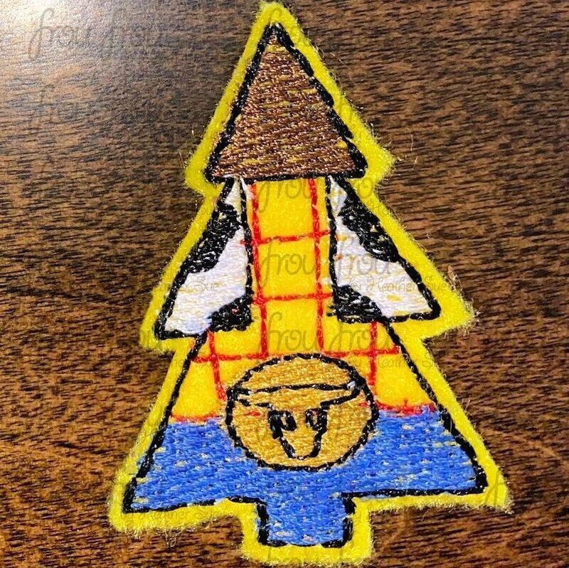Clippie Wooden Cowboy Toy Movie Christmas Tree Machine Embroidery In The Hoop Project 1.5, 2, 3, and 4 inch and SORTED 2"