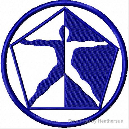 Vintage Life Symbol Machine Embroidery Design, Multiple sizes including 1, 2, 3, 4, 5, and 6 inch