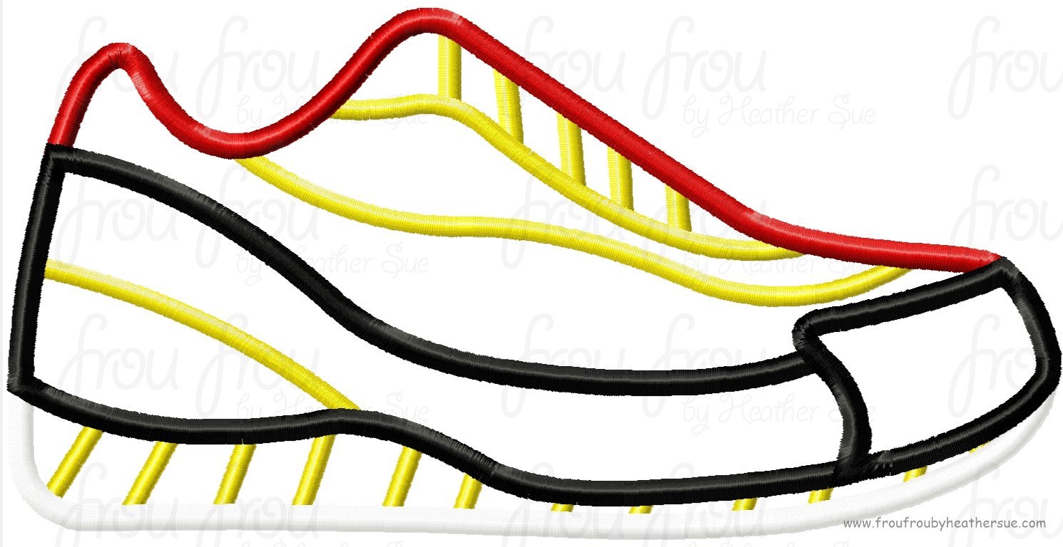 Running Shoes Sneakers Tennis Machine Applique Embroidery Design, multiple  sizes, including 1, 2, 3, 4, 7,
