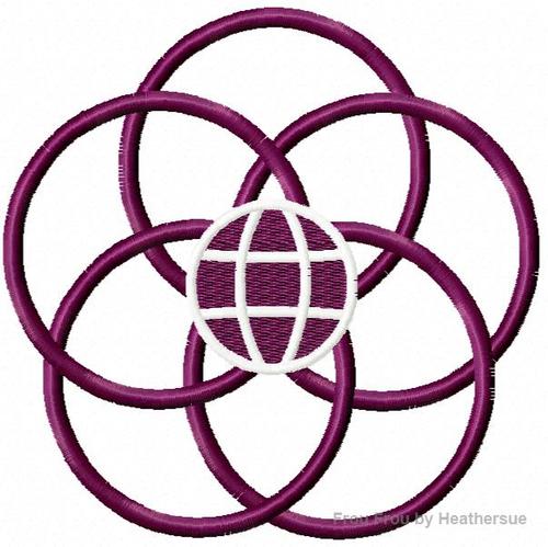 Vintage Ecpot Symbol Machine Embroidery Design, Multiple sizes including 1, 2, 3, 4, 5, and 6 inch
