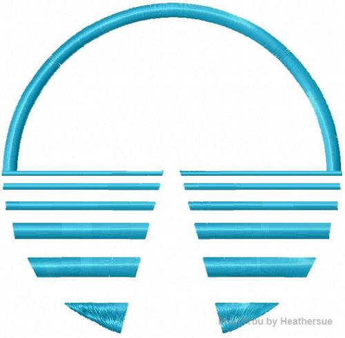 Vintage Horizons Symbol Machine Embroidery Design, Multiple sizes including 1, 2, 3, 4, 5, and 6 inch