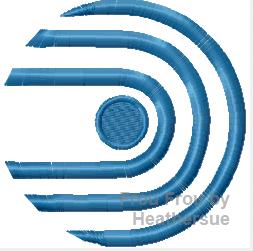 Vintage Motion Symbol Machine Embroidery Design, Multiple sizes including 1, 2, 3, 4, 5, and 6 inch