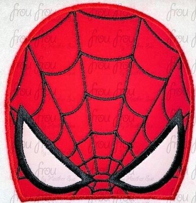 Spider Superhero Peeker Machine Applique and Filled Embroidery Design, Multiple Sizes, including 2