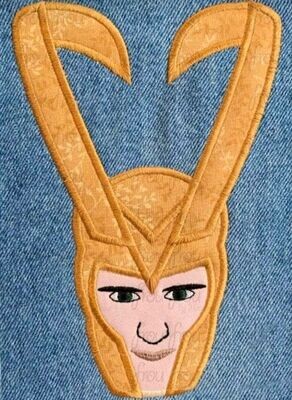 Low Key Superhero Head Machine Applique and Filled Embroidery Design, Multiple Sizes, including 2