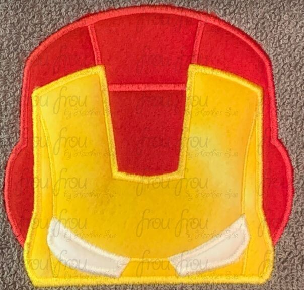 Ironing Man Superhero Peeker Machine Applique and Filled Embroidery Design, Multiple Sizes, including 2"-16"