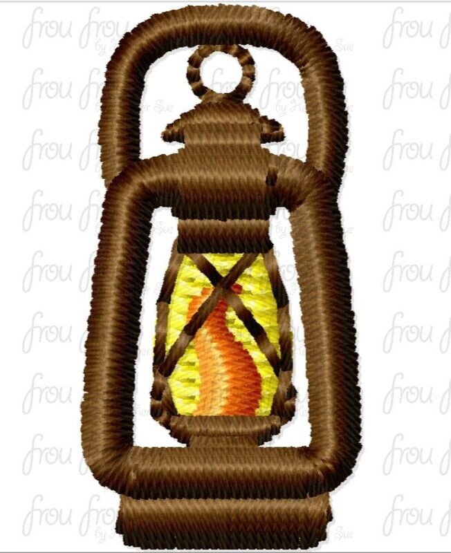 Lantern Tiny Machine Embroidery Design Multiple Sizes 1/4"-2"