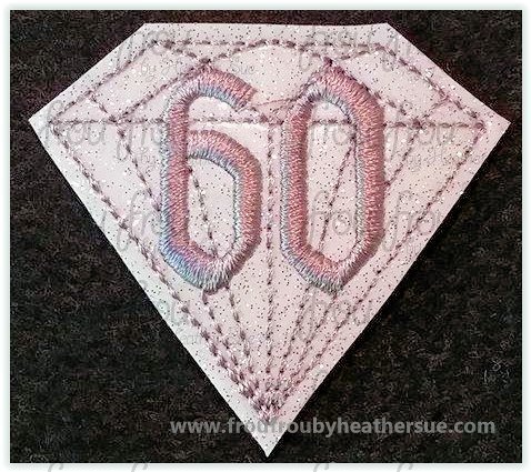 Clippie Diamond 60 year Dis Land anniversary Machine Embroidery In The Hoop Project 1.5, 2, 3 and 4 inch