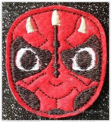 Clippie Dark Maul Space Wars Machine Embroidery In The Hoop Project 1.5, 2, 3, and 4 inch