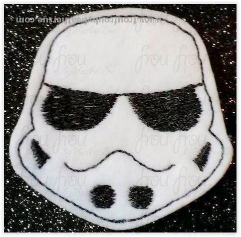 Clippie Space Trooper Cutie Space Wars Machine Embroidery In The Hoop Project 1.5, 2, 3, and 4 inch