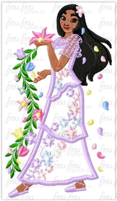 Isabel Enchanto Full Body Machine Applique Embroidery Design, Multiple sizes 4"-16"