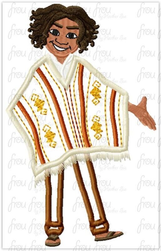 Camil Enchanto Full Body Machine Applique Embroidery Design, Multiple sizes 4"-16"