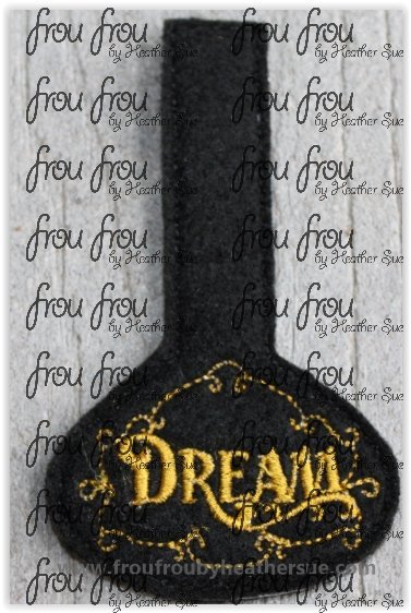 Dreem Dis Cruise Ship Name Key Fob, Two versions each, short and long tab, velcro or snaps, THREE SIZES in the hoop Machine Applique Embroidery Design- 4&quot;, 7&quot;, and 10&quot;