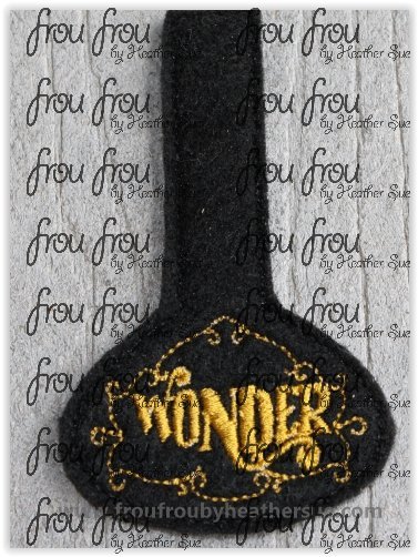 Wunder Dis Cruise Ship Name Key Fob, Two versions each, short and long tab, velcro or snaps, THREE SIZES in the hoop Machine Applique Embroidery Design- 4&quot;, 7&quot;, and 10&quot;