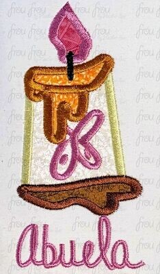 Abuela Candle Enchanto Character Symbol and Names FOUR Versions Machine Applique and Filled Embroidery Designs, Multiple sizes 1"-16"
