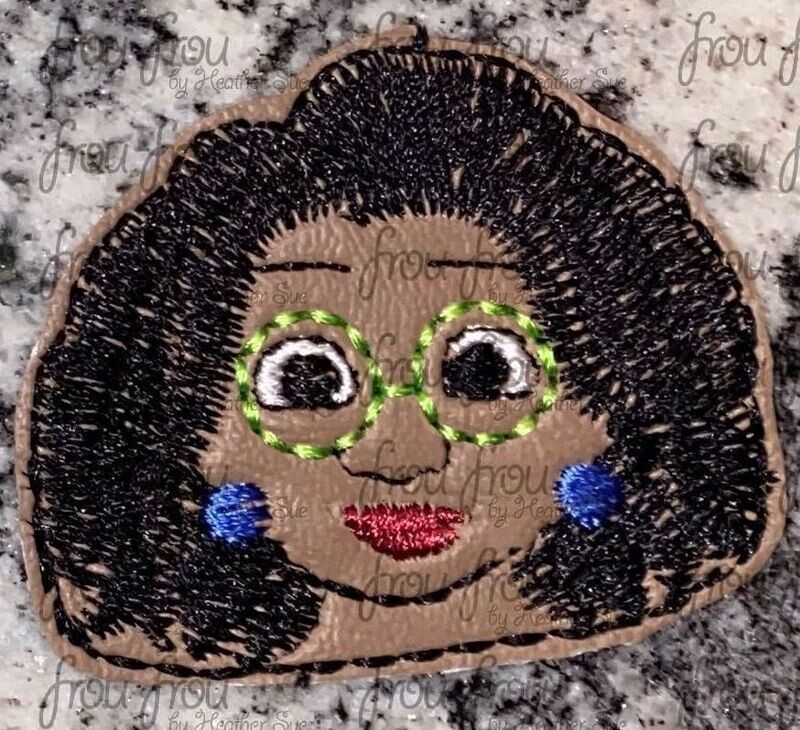 Meerabel Enchanto Head Clippie Machine Embroidery In The Hoop Project 1.5, 2, 3, and 4 inch and SORTED into multiples