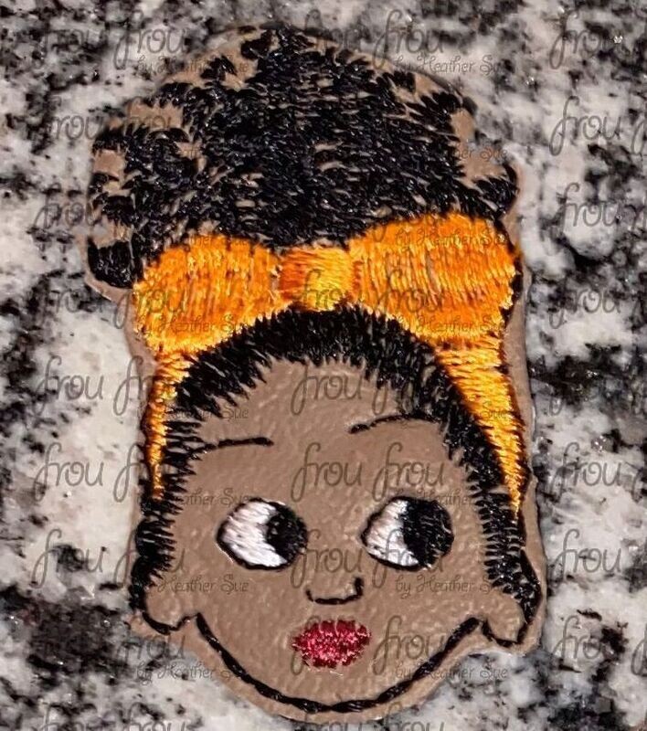 Deloris Enchanto Head Clippie Machine Embroidery In The Hoop Project 1.5, 2, 3, and 4 inch and SORTED into multiples