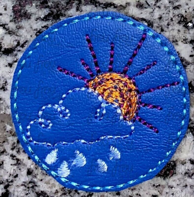 Pipa Weather Enchanto Symbol Clippie Machine Embroidery In The Hoop Project 1.5, 2, 3, and 4 inch and SORTED into multiples