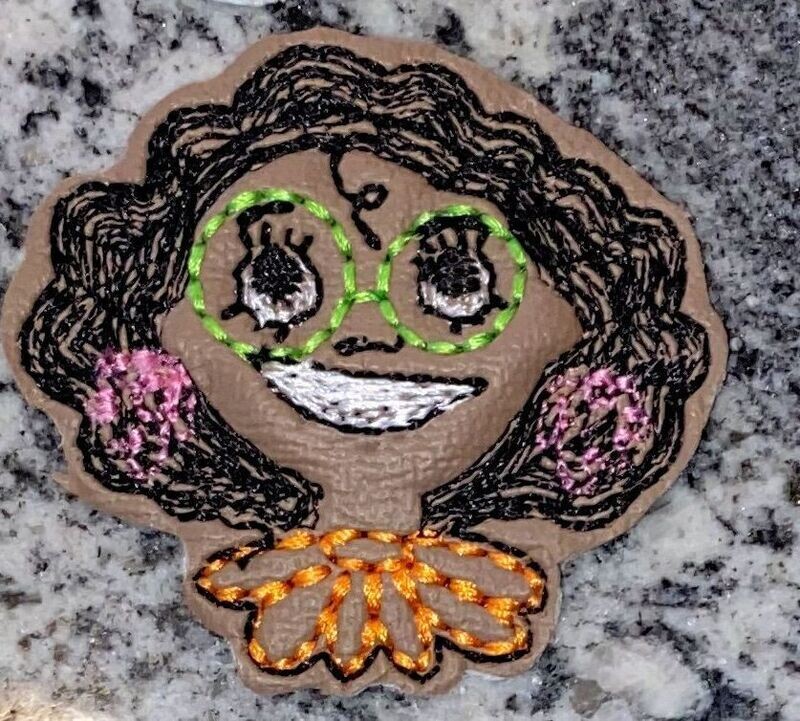 Meerabel Face Symbol Enchanto Symbol Clippie Machine Embroidery In The Hoop Project 1.5, 2, 3, and 4 inch and SORTED into multiples